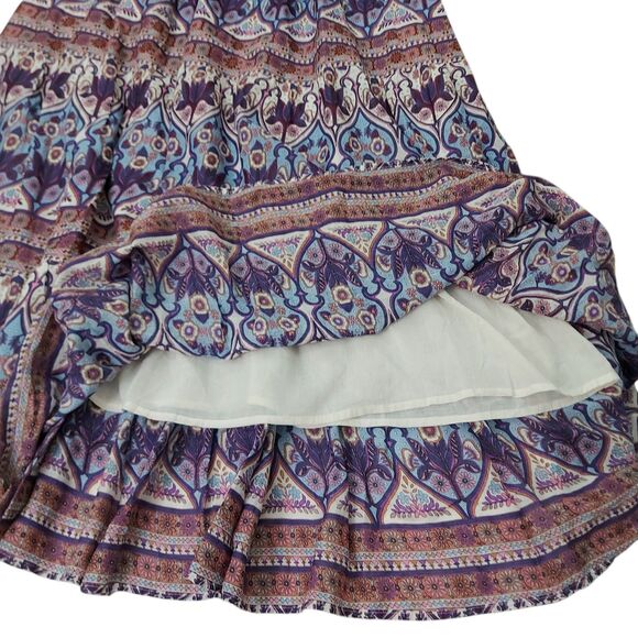Caroline Constas Maxi Dress Womens Medium Purple Blue Floral Boho Cottagecore - Picture 6 of 13